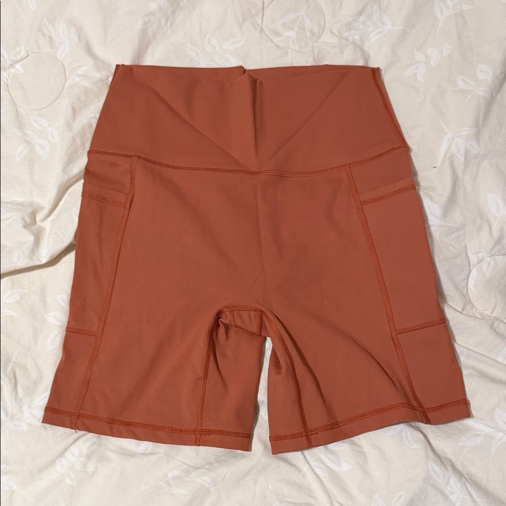 Aerie High-Waisted Rust Biker Shorts